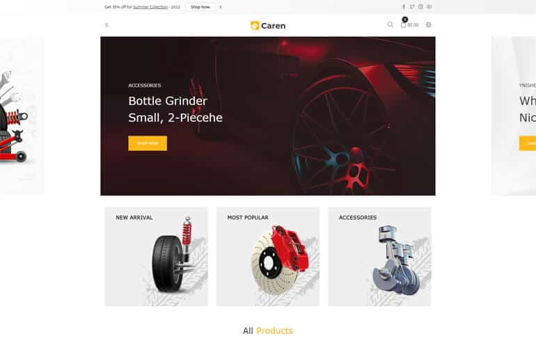Caren – Auto Parts, Car Accessories Shopify Theme