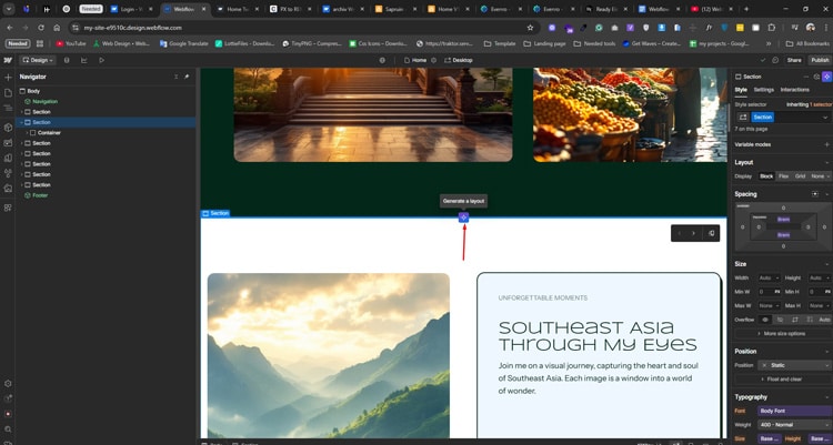 Customize your home page in Webflow Editor