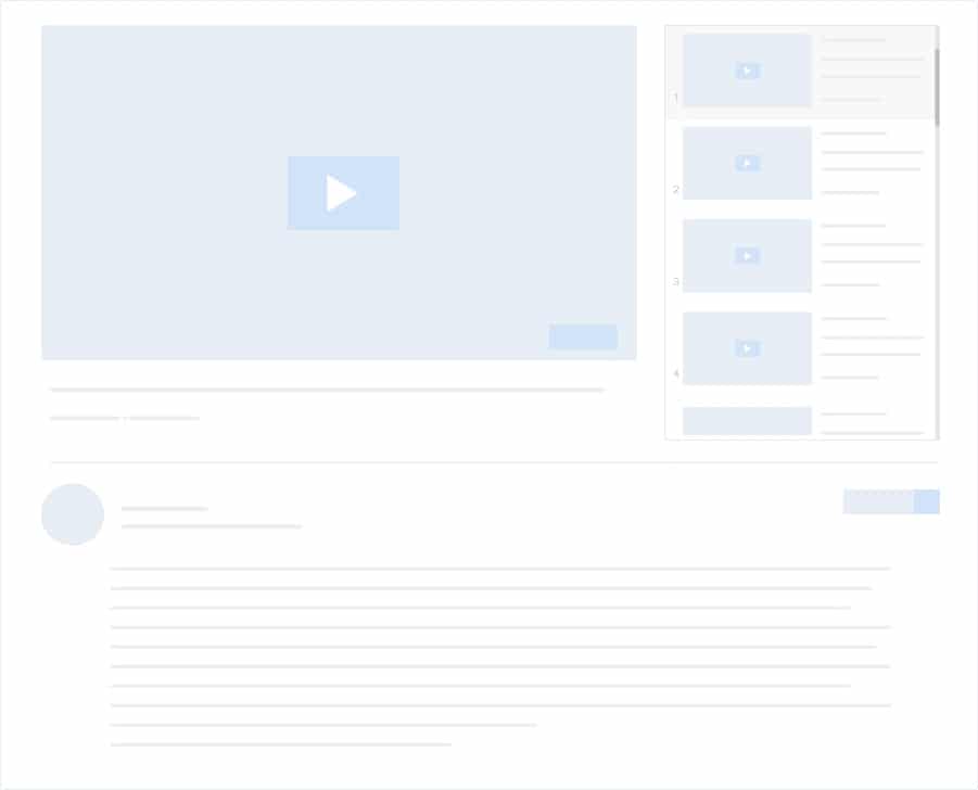docus youtube video playlist layout two placholder