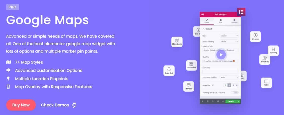Elementor Google Maps Widget
