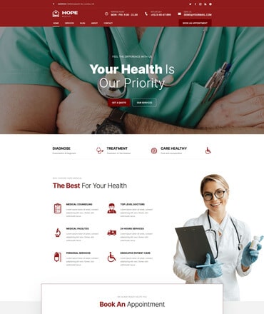 Hope - Health & Medical React JS Template