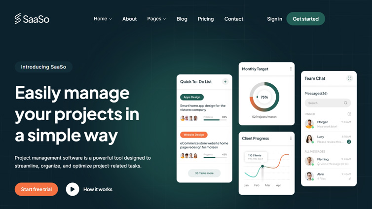 SaaSo - SaaS Website Template