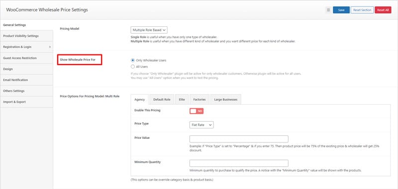 Show Wholesale Price For