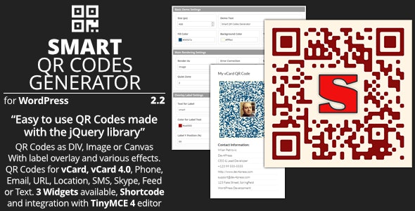 Smart QR Codes Generator - Plugin for WordPress