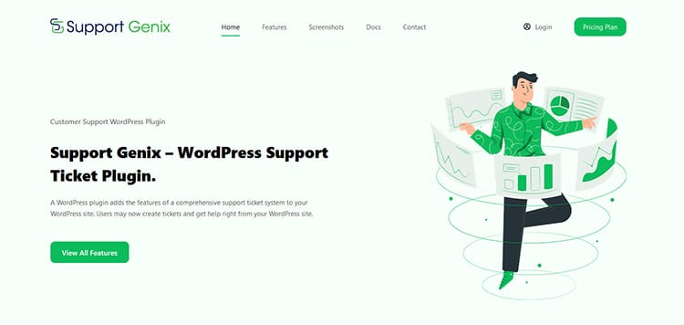 SupportGenix WordPress support ticket plugin