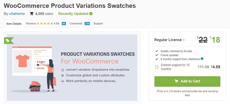 WooCommerce Product Variations Swatches by villatheme