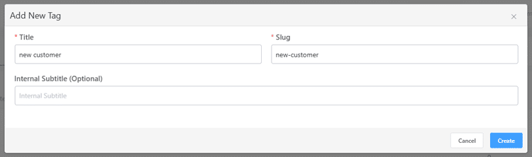 Add a title, slug, and optional subtitle