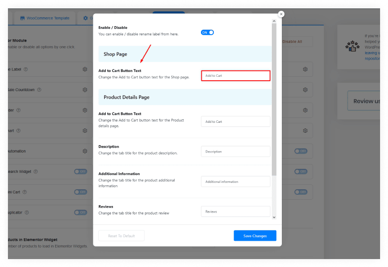 Add to Cart Button Text on Shop Page