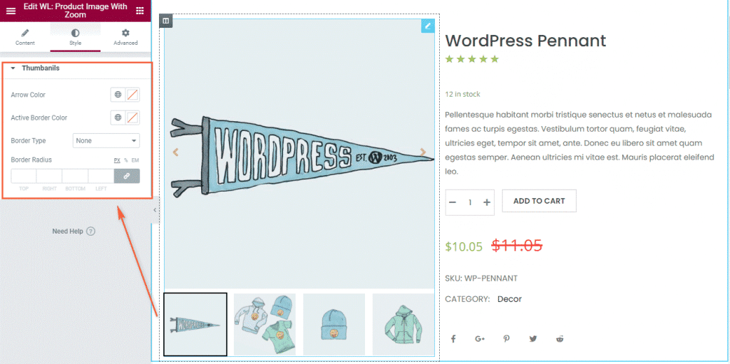Advanced Product Thumbnails with Zoom widget