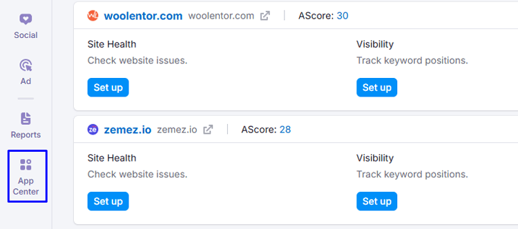 Navigate to "Apps" in the main menu