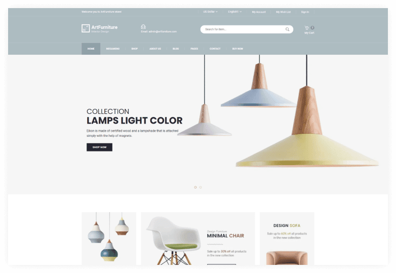 ArtFurniture - Minimal Furniture Shop eCommerce HTML Template