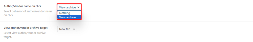 Author/Vendor Name click behavior