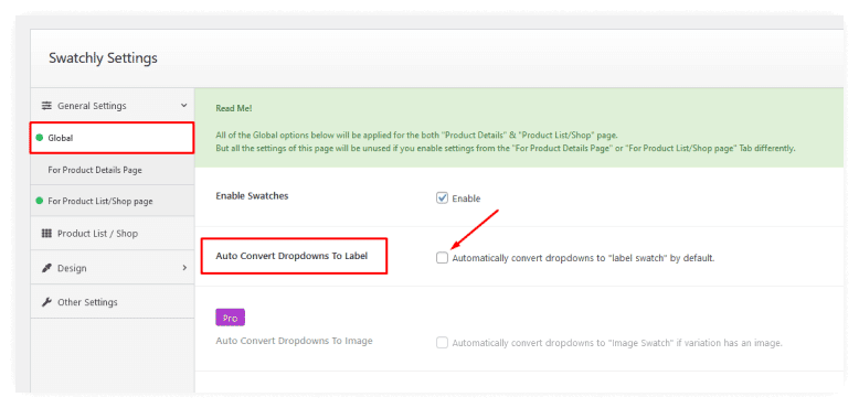 Go to Swatchly Menu in WordPress Dashboard 