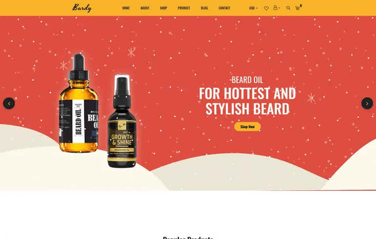 Bardy - Beard Oil Shopify Theme