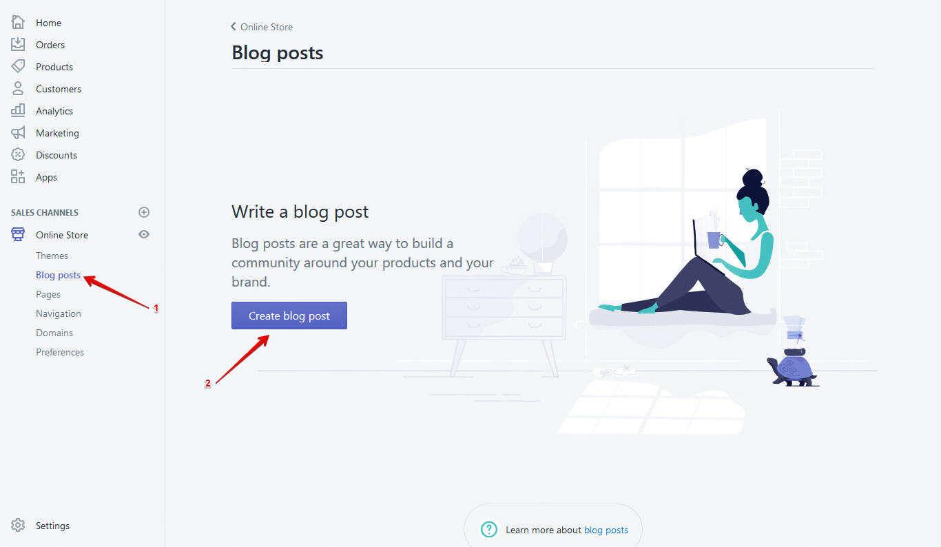 add shopify blog post