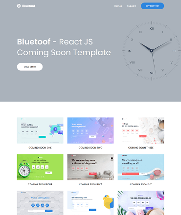 Bluetoof Coming Soon React Template