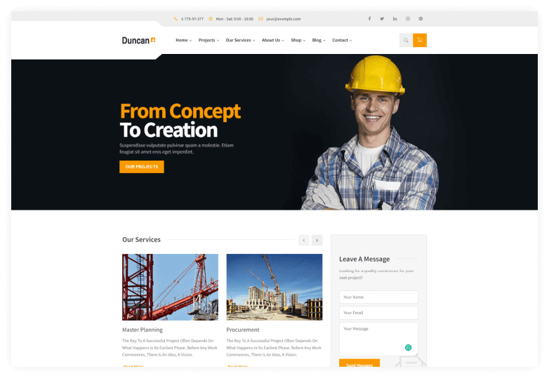 Duncan - Construction HTML Template