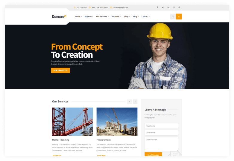 Duncan - Construction HTML Template