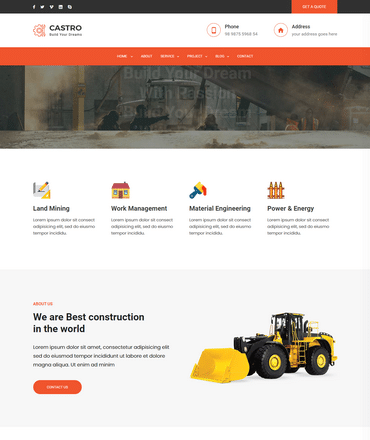 construction react templatre