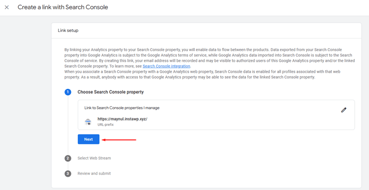 Click on the Next Button