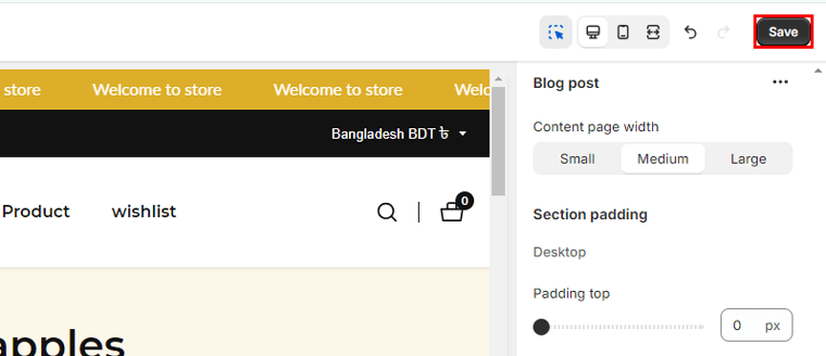 Click on the Save Button