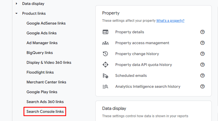 Click on the Search Console
