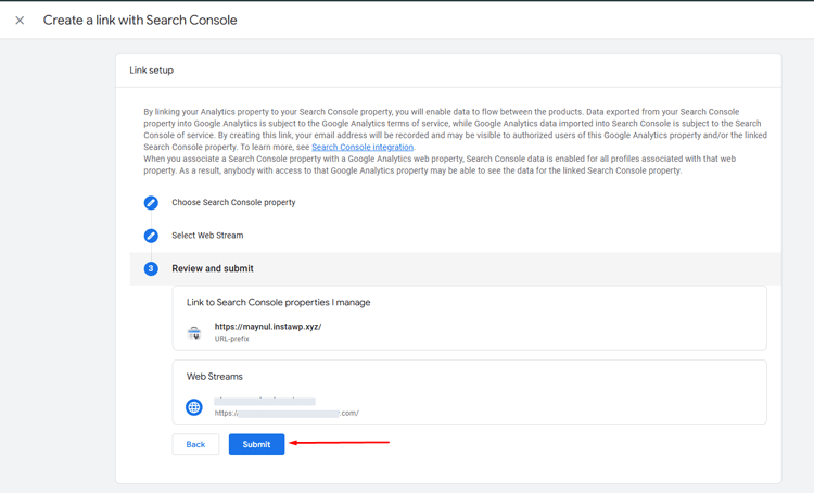 Click on the Submit Button