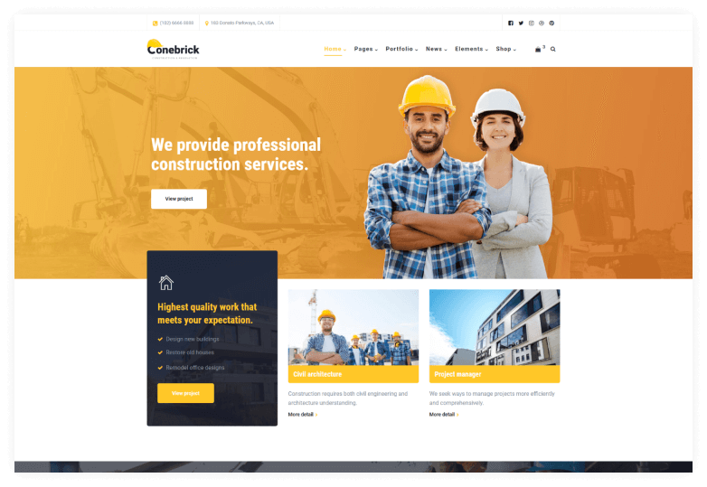 Conebrick - Construction Builder HTML5 Template​