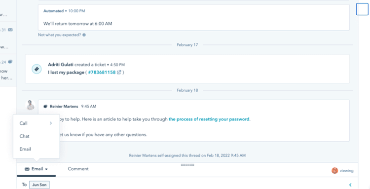 A customer service CRM can help you connect with users by email, phone, and messaging, without losing the context.