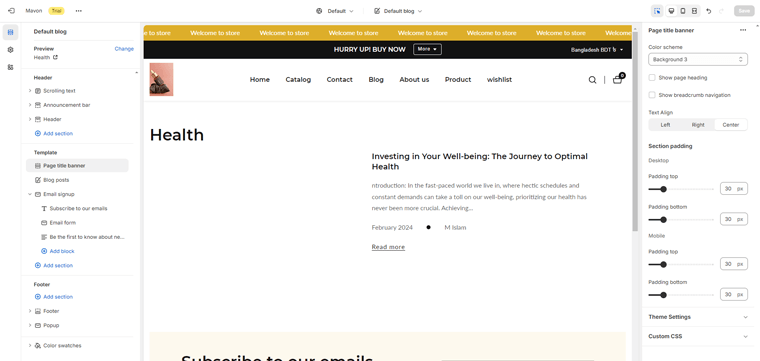 Customize your Blog Page