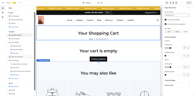 Customize the Cart Page