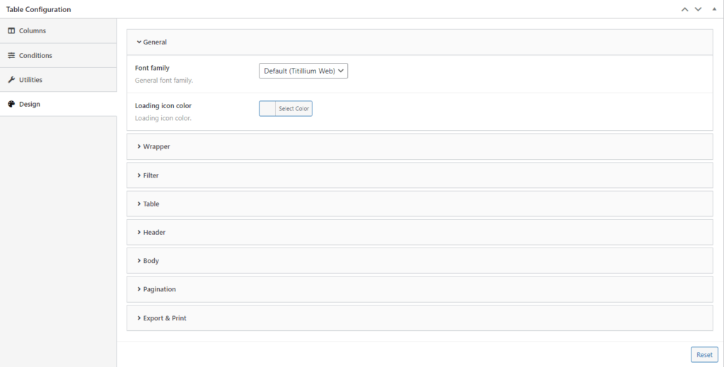 Design your table style