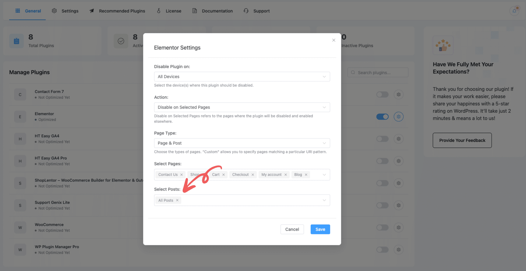 Disable Plugins on Specific Posts