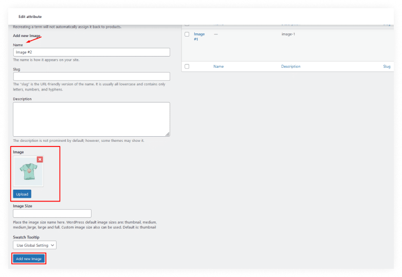Edit a Variation and Upload a Swatch Image for the Particular Variation 