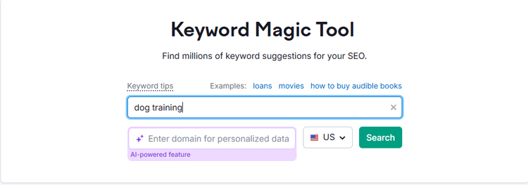 Type in a word related to your business