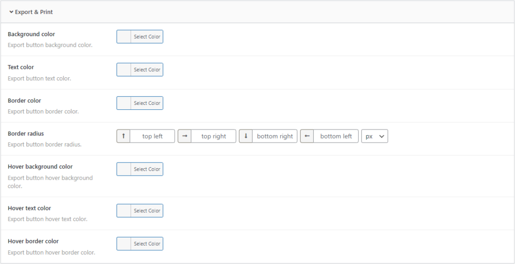 Table Export & Print Buttons Design