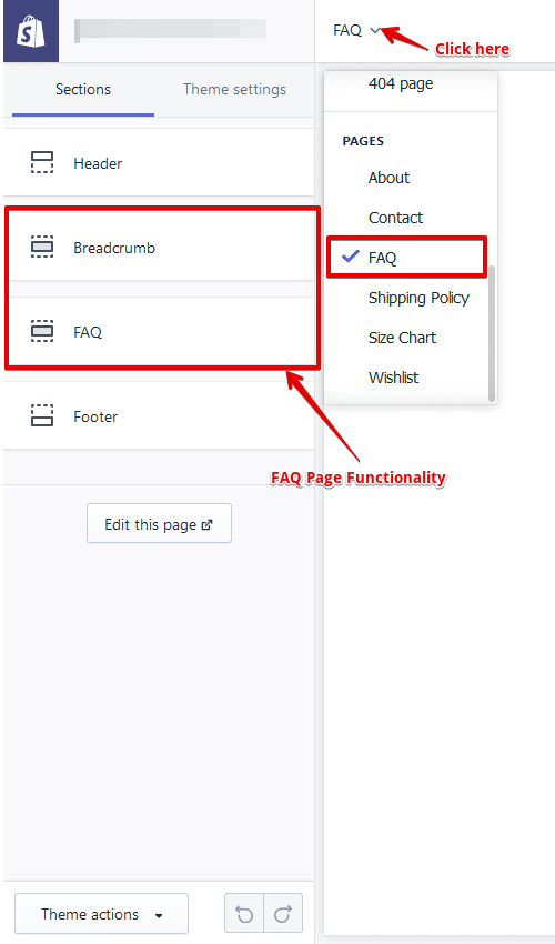 customize shopify faq page