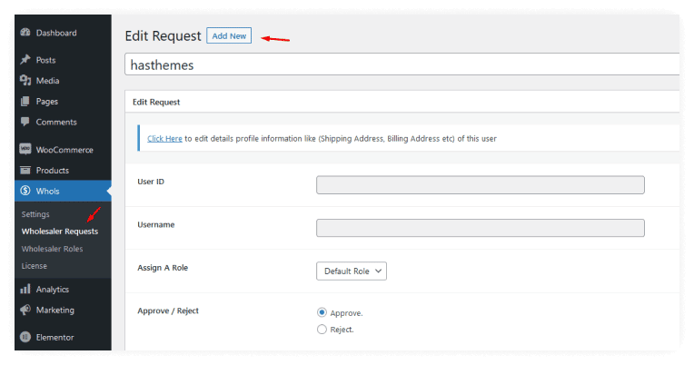 Go to the Wholesaler Request menu From Whols SettingsÂ