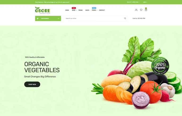 Gsore - Grocery And Organic Food Shop Shopify Theme