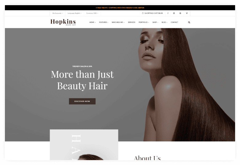 Barber Shop & Hair Salon HTML - Hopkins