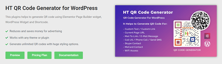 HT QR Code Generator for WordPress