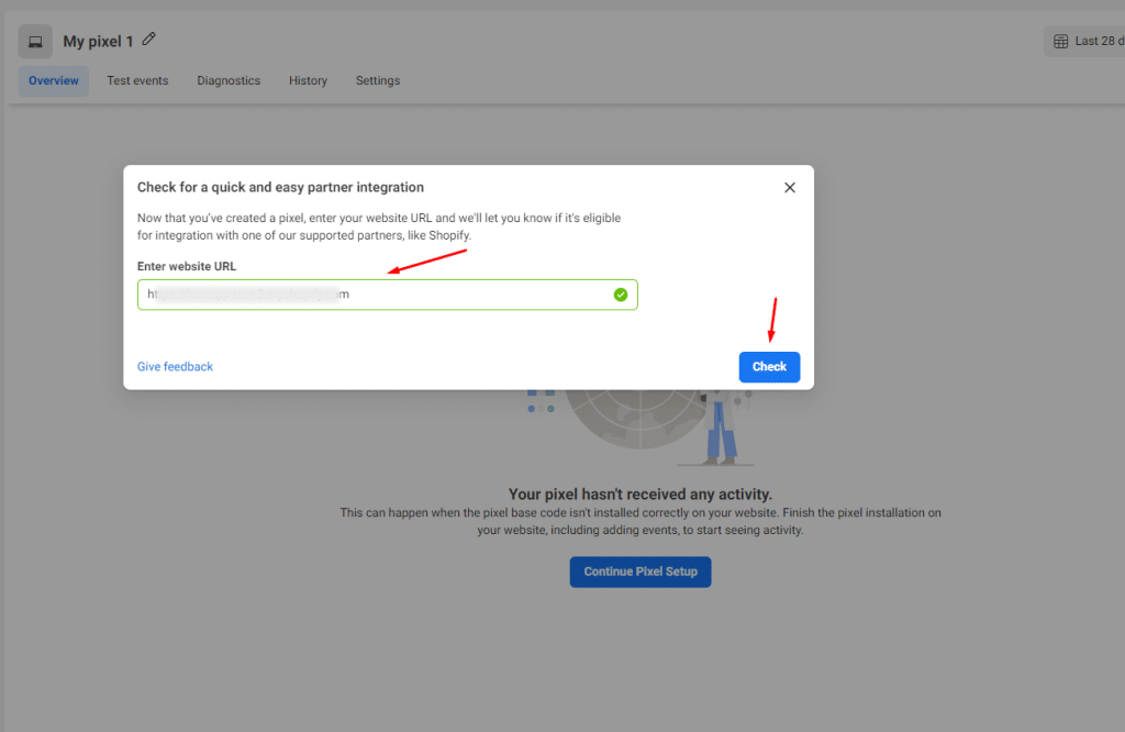 Enter your Shopify Store URL