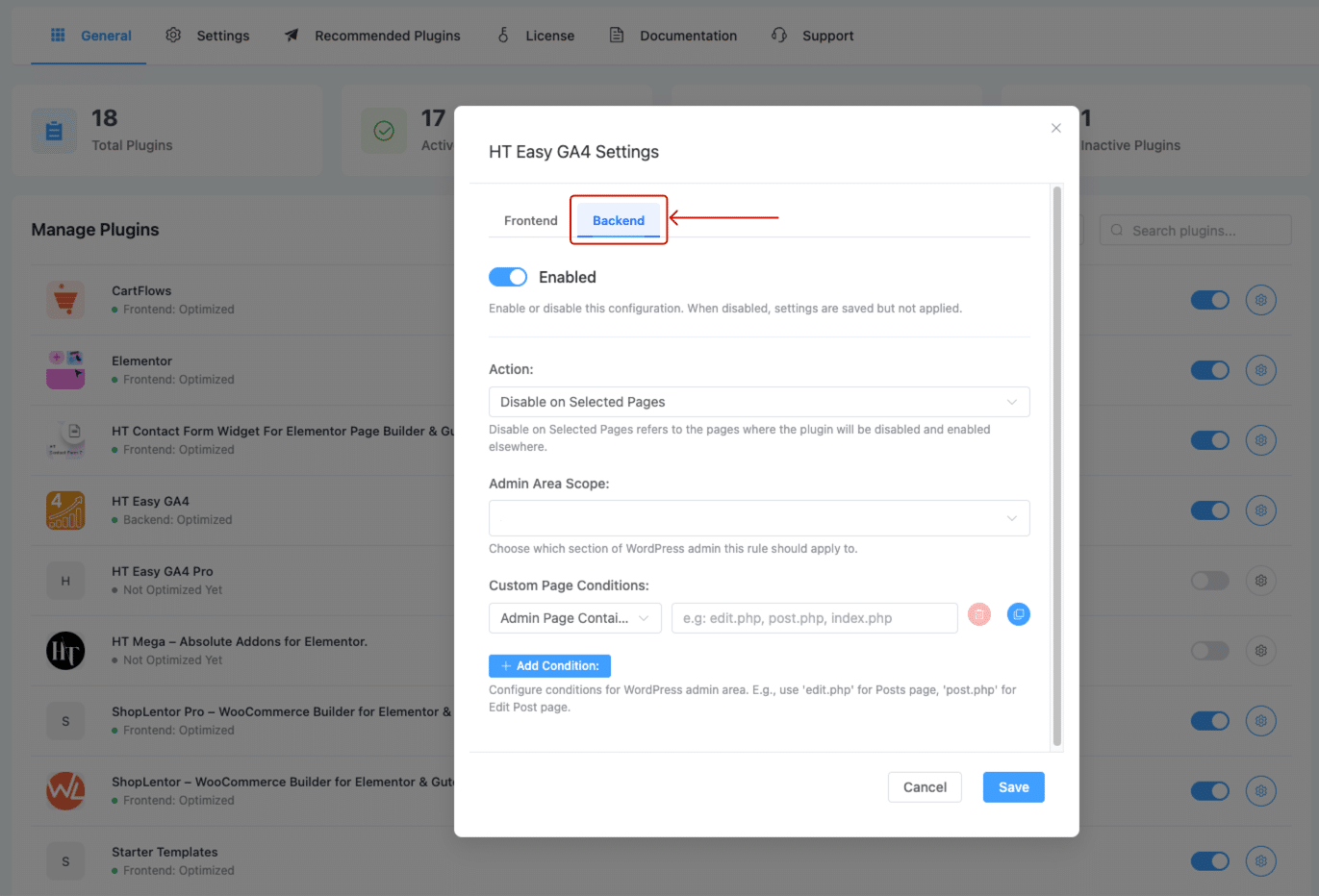Enable Backend Configuration