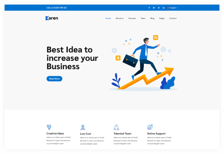 Karen – Corporate Business Bootstrap 4 Template
