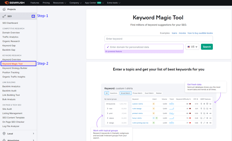Keyword Magic Tool