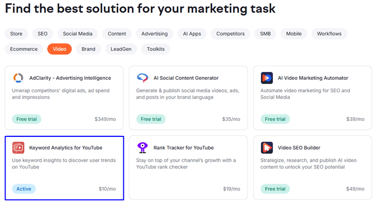 Keyword Analytics for YouTube