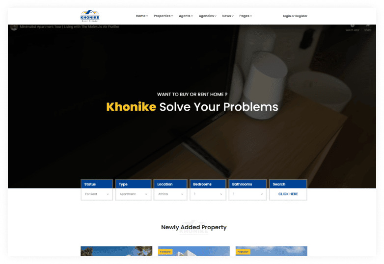 Khonike - Real Estate Bootstrap 4 Template