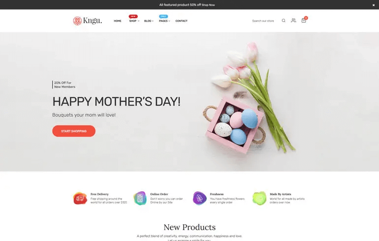 Kngu - Flower Shopify Theme