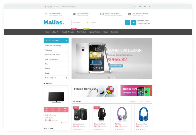 Malias - Electronics Shop eCommerce HTML Template