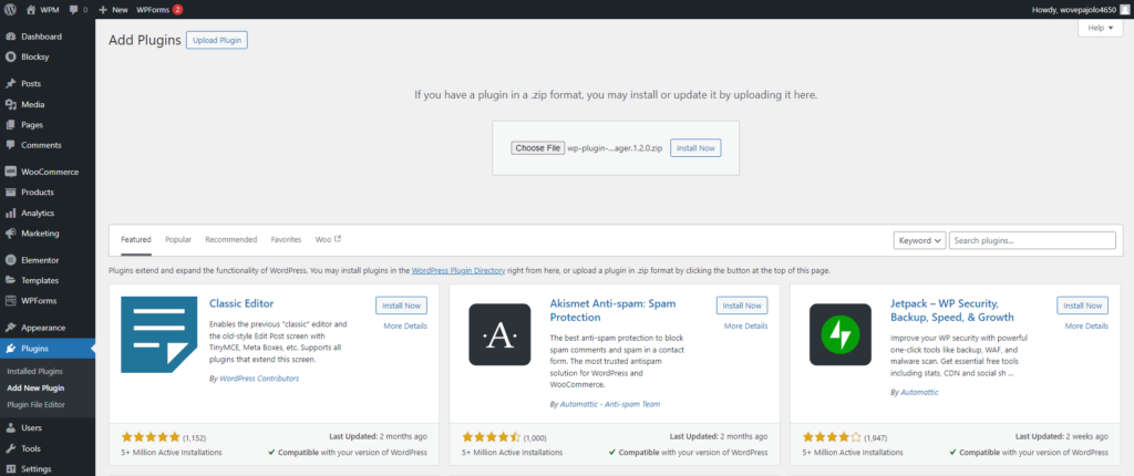 Install WP Plugin Manager